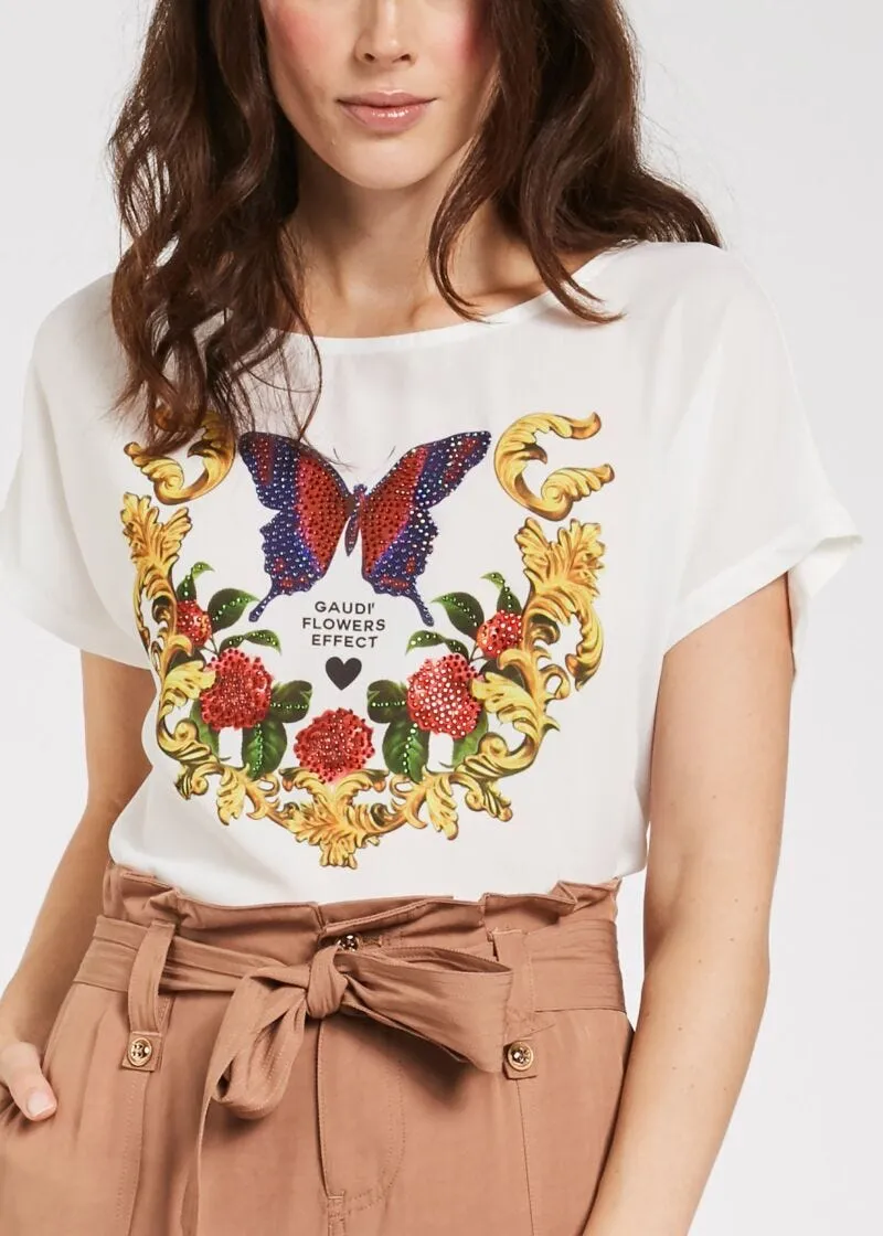 T-shirt con strass