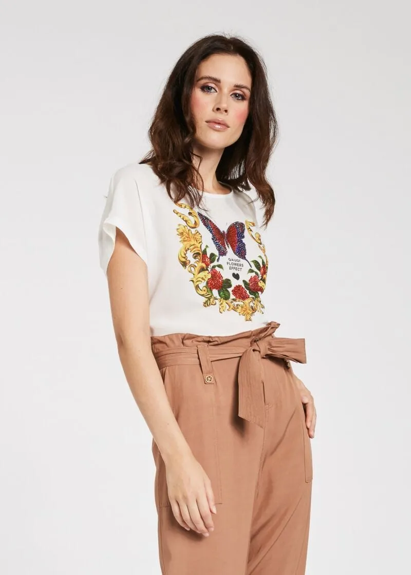 T-shirt con strass