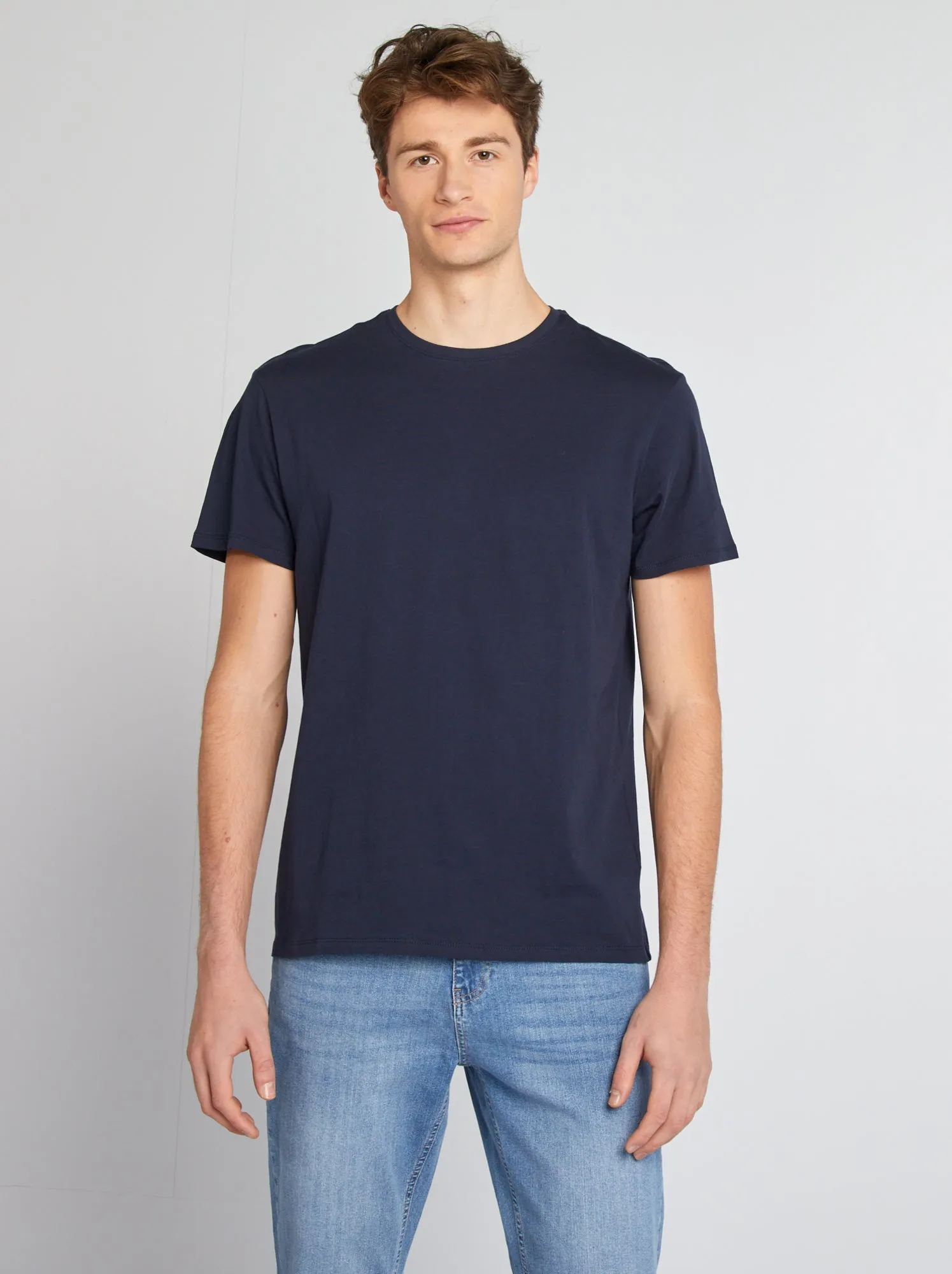 T-shirt puro cotone +190cm - BLU