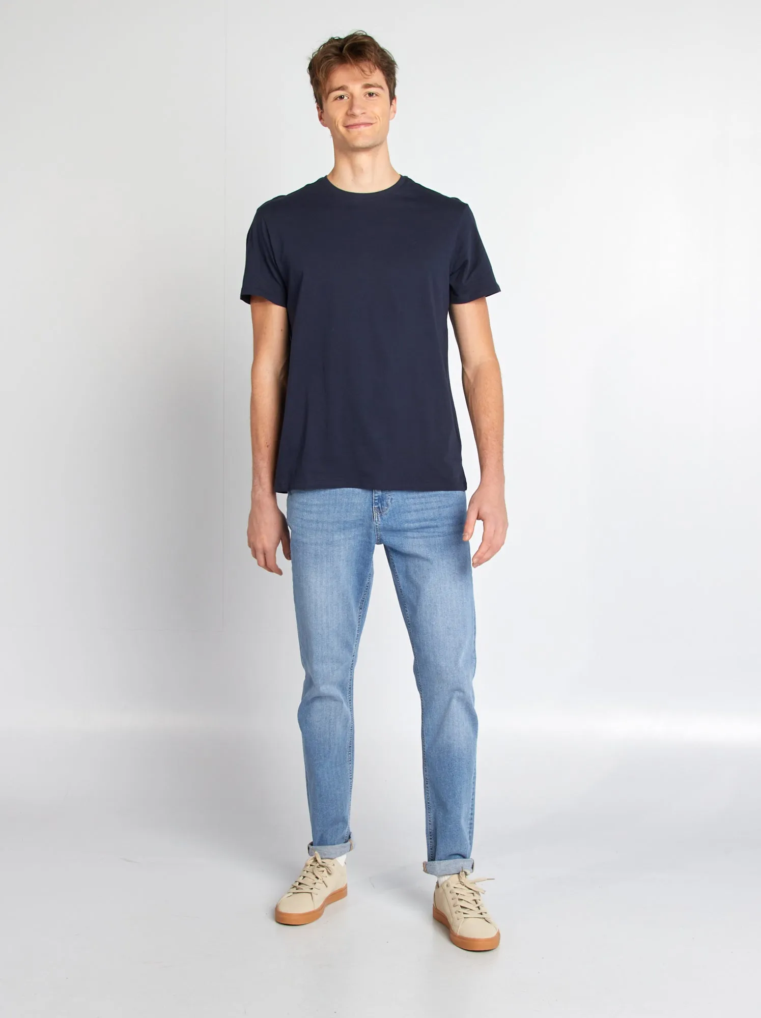 T-shirt puro cotone +190cm - BLU