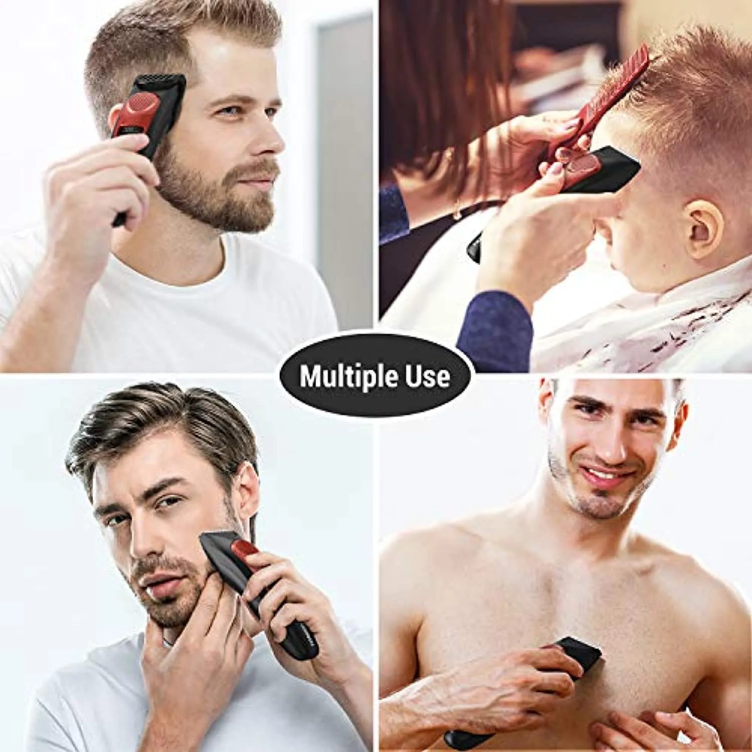 Tagliacapelli Uomo Professionale, Regolabarba Elettrico, Trimmer Precisione, Rasoio Barba Tagliatrice Capelli Ricaricabile Imper
