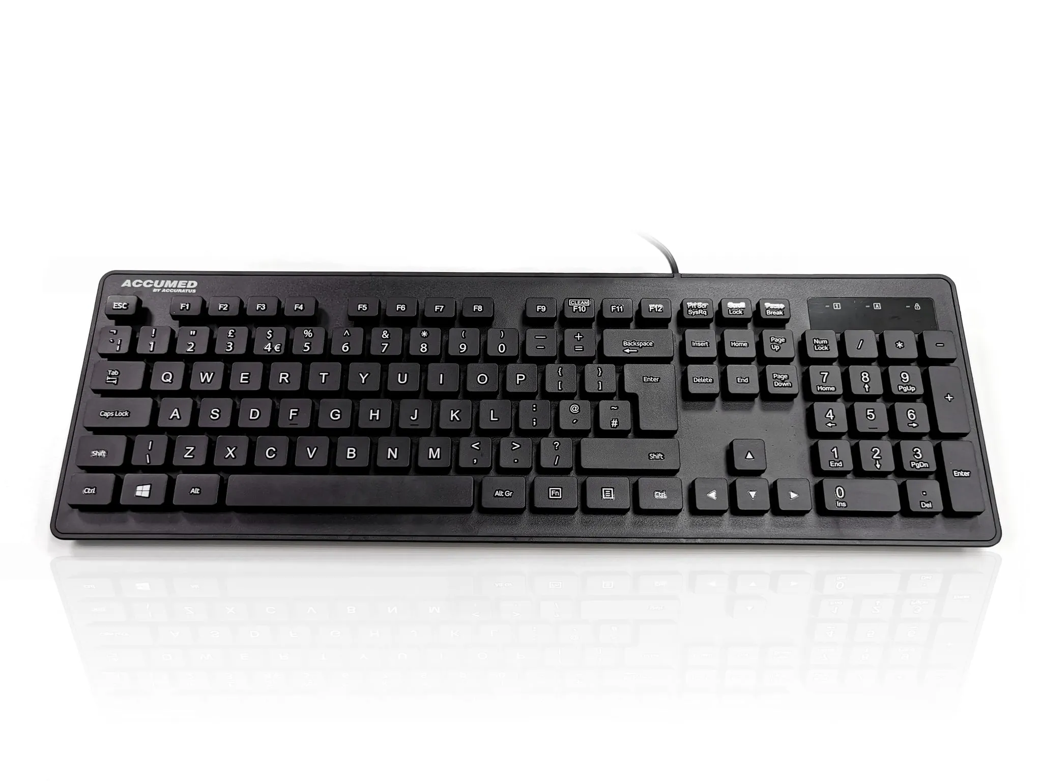 Tastiera Nero Cablato USB Ceratech, QWERTY (UK) Medico