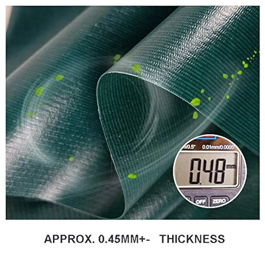 Telo Esterno Resistente Impermeabile, Verde PVC 500gsm 17-18 Mil Spessa Telone Copertura con Occhielli, per Patio Tenda da Campe