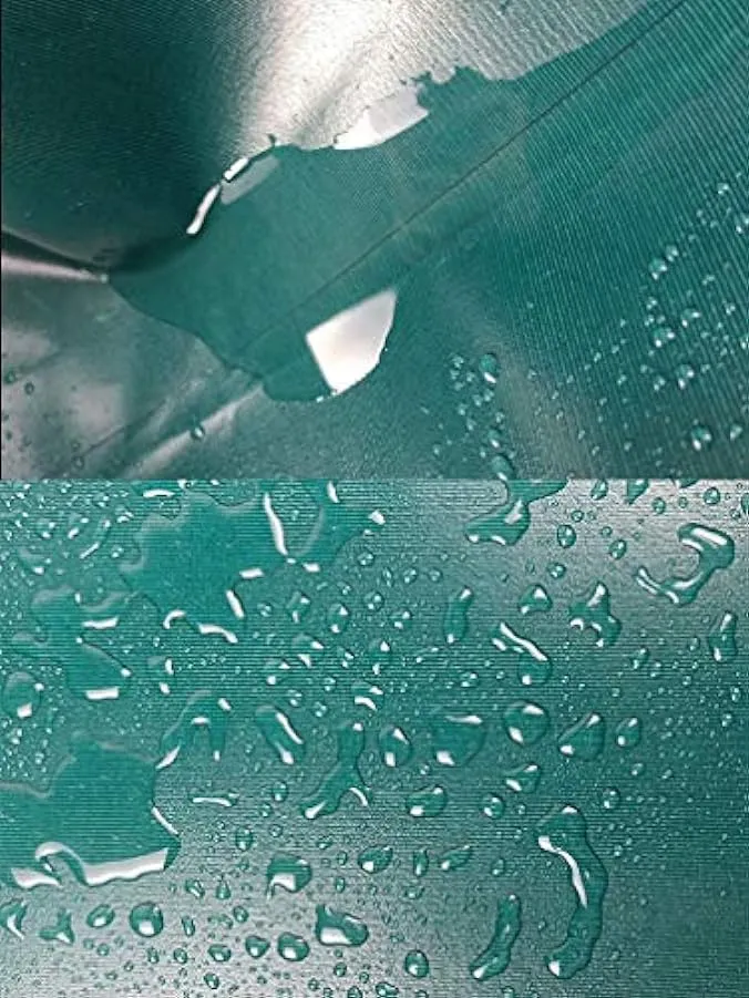 Telo Esterno Resistente Impermeabile, Verde PVC 500gsm 17-18 Mil Spessa Telone Copertura con Occhielli, per Patio Tenda da Campe