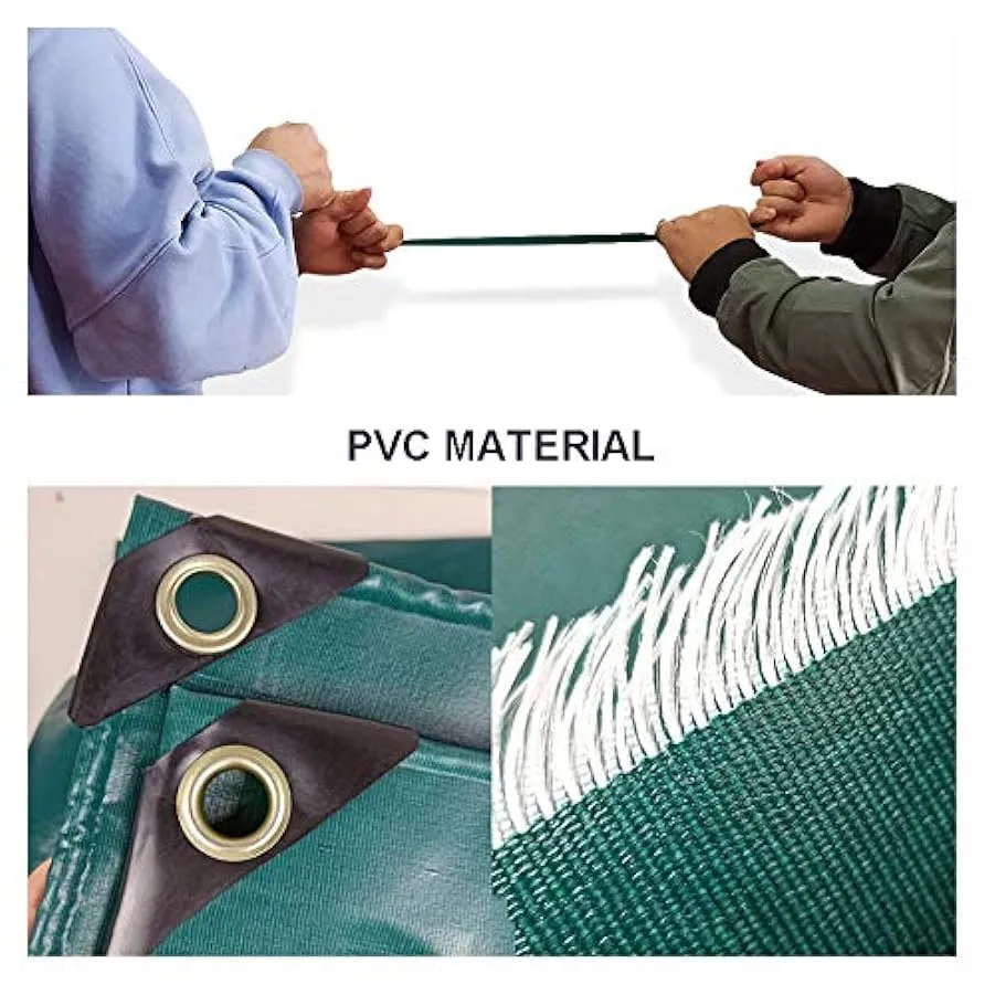 Telo Esterno Resistente Impermeabile, Verde PVC 500gsm 17-18 Mil Spessa Telone Copertura con Occhielli, per Patio Tenda da Campe