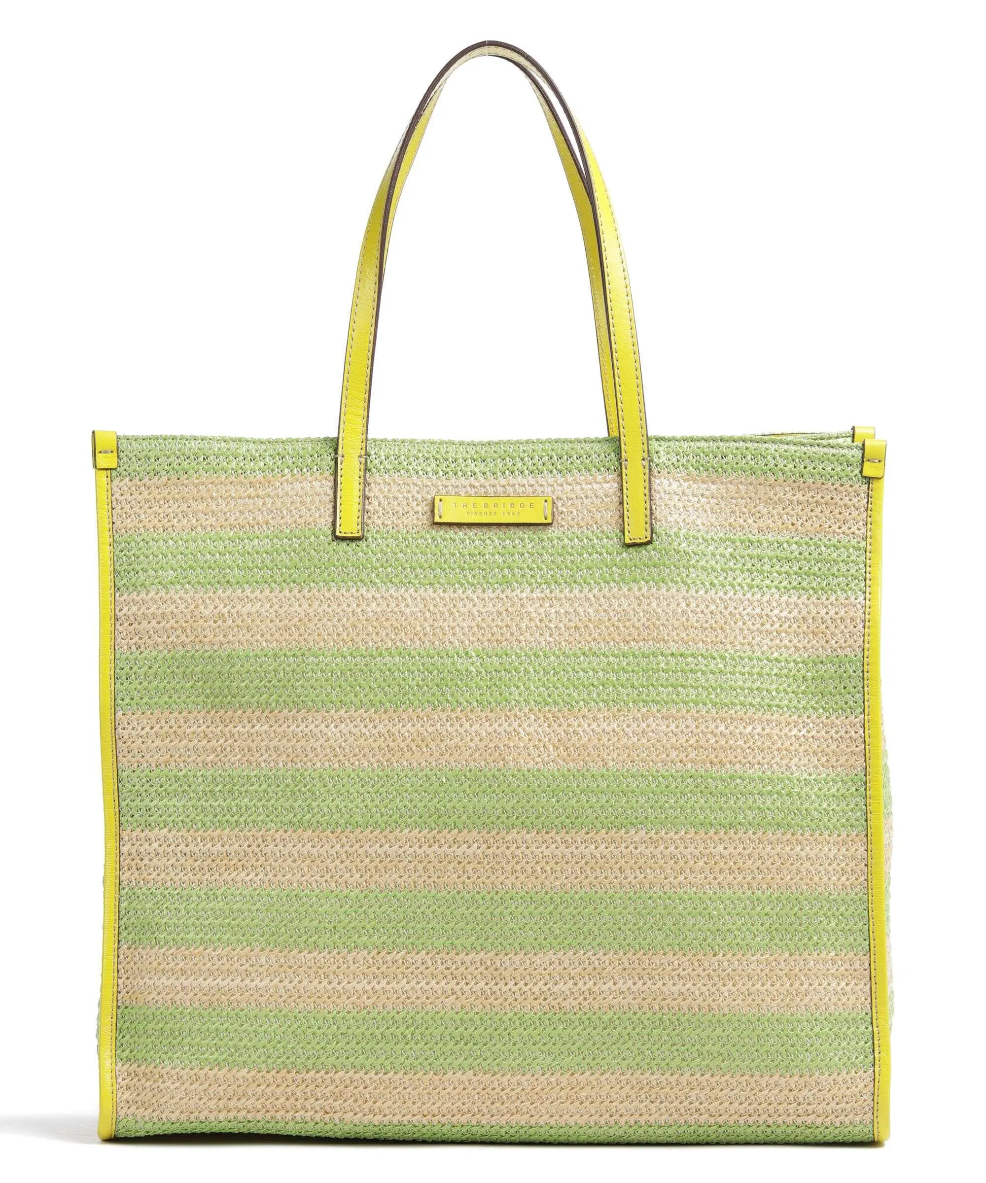  The Bridge Mirra Wow Borsa shopper libro verde/beige  