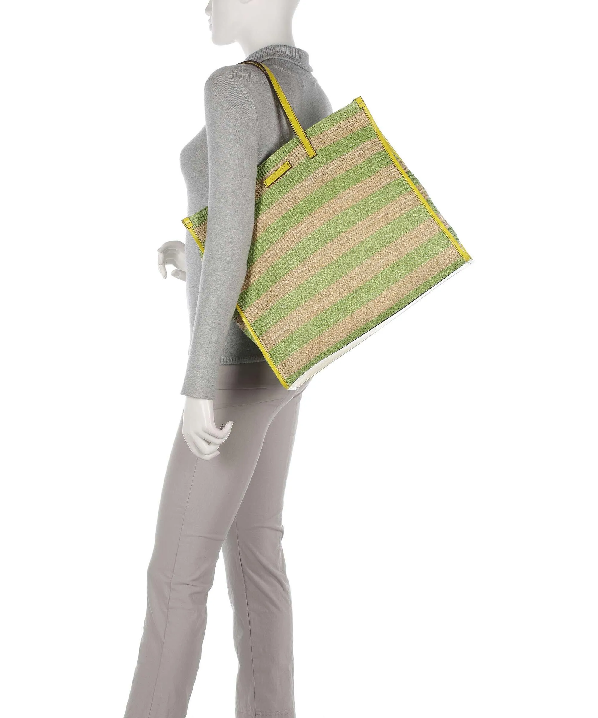  The Bridge Mirra Wow Borsa shopper libro verde/beige  