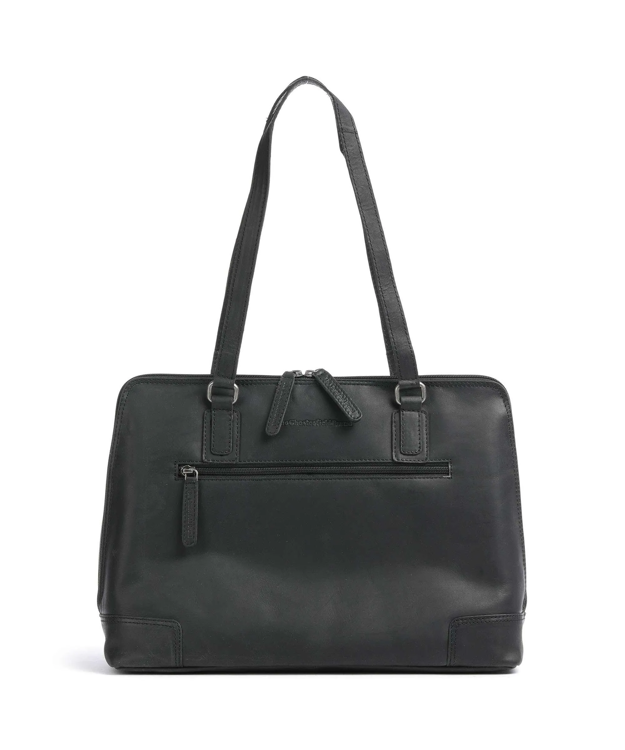  The Chesterfield Brand Cow Wax Pull Up Lugano Borsa shopper 14″ pelle di vacchetta pull-up nero  