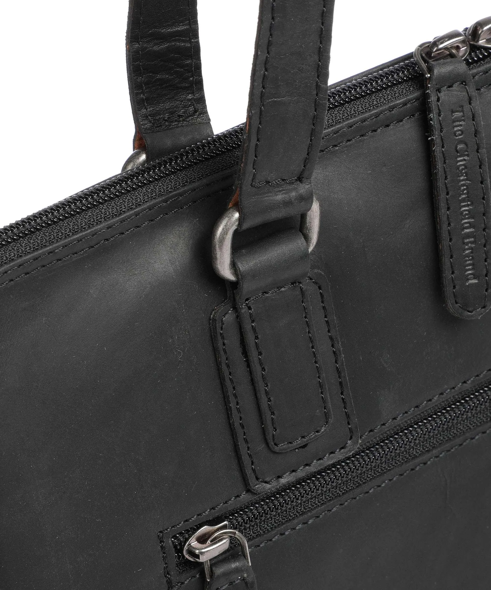  The Chesterfield Brand Cow Wax Pull Up Lugano Borsa shopper 14″ pelle di vacchetta pull-up nero  