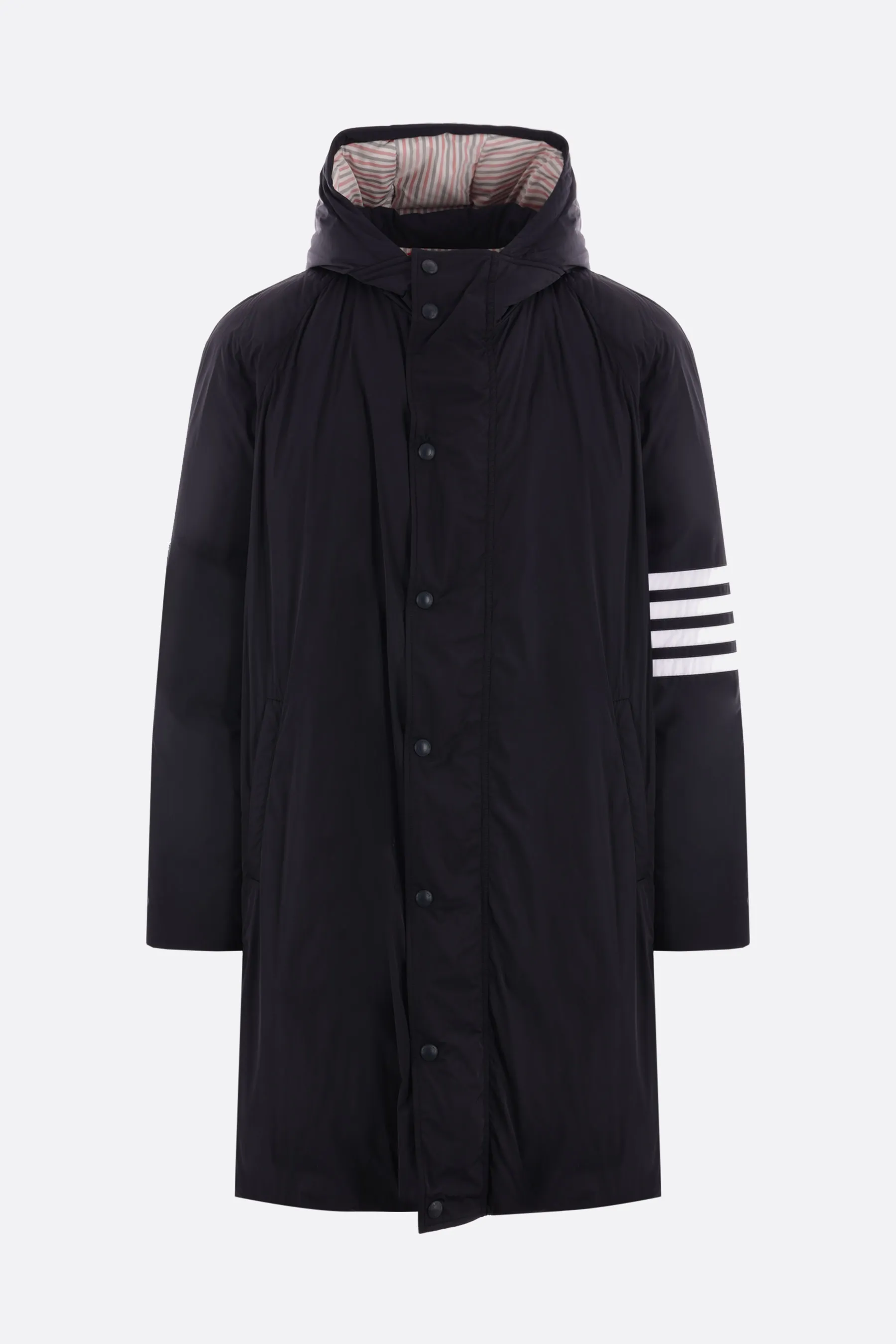 THOM BROWNE piumino oversize in nylon con dettaglio 4-bar