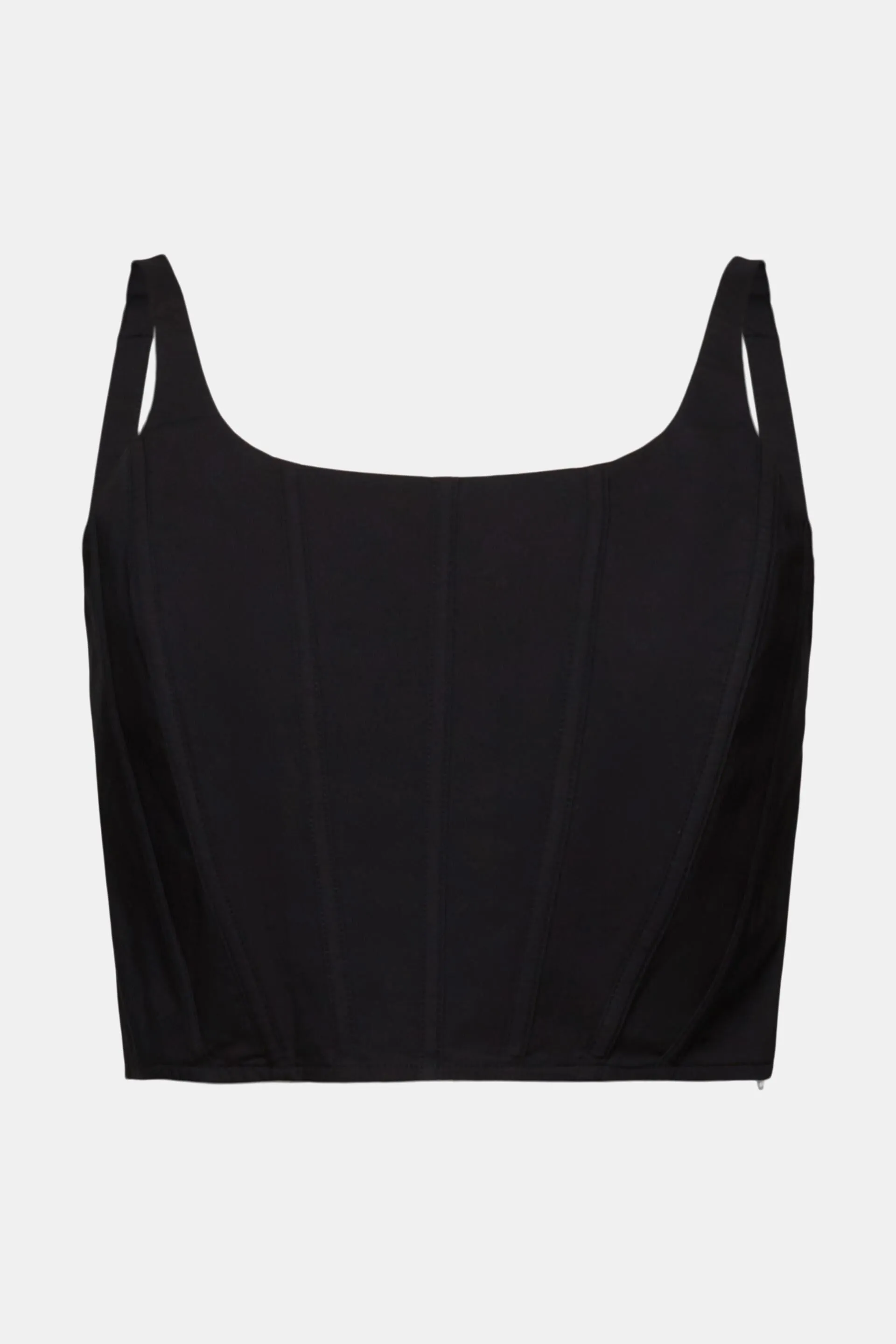 Top a corsetto accorciato in popeline di cotone