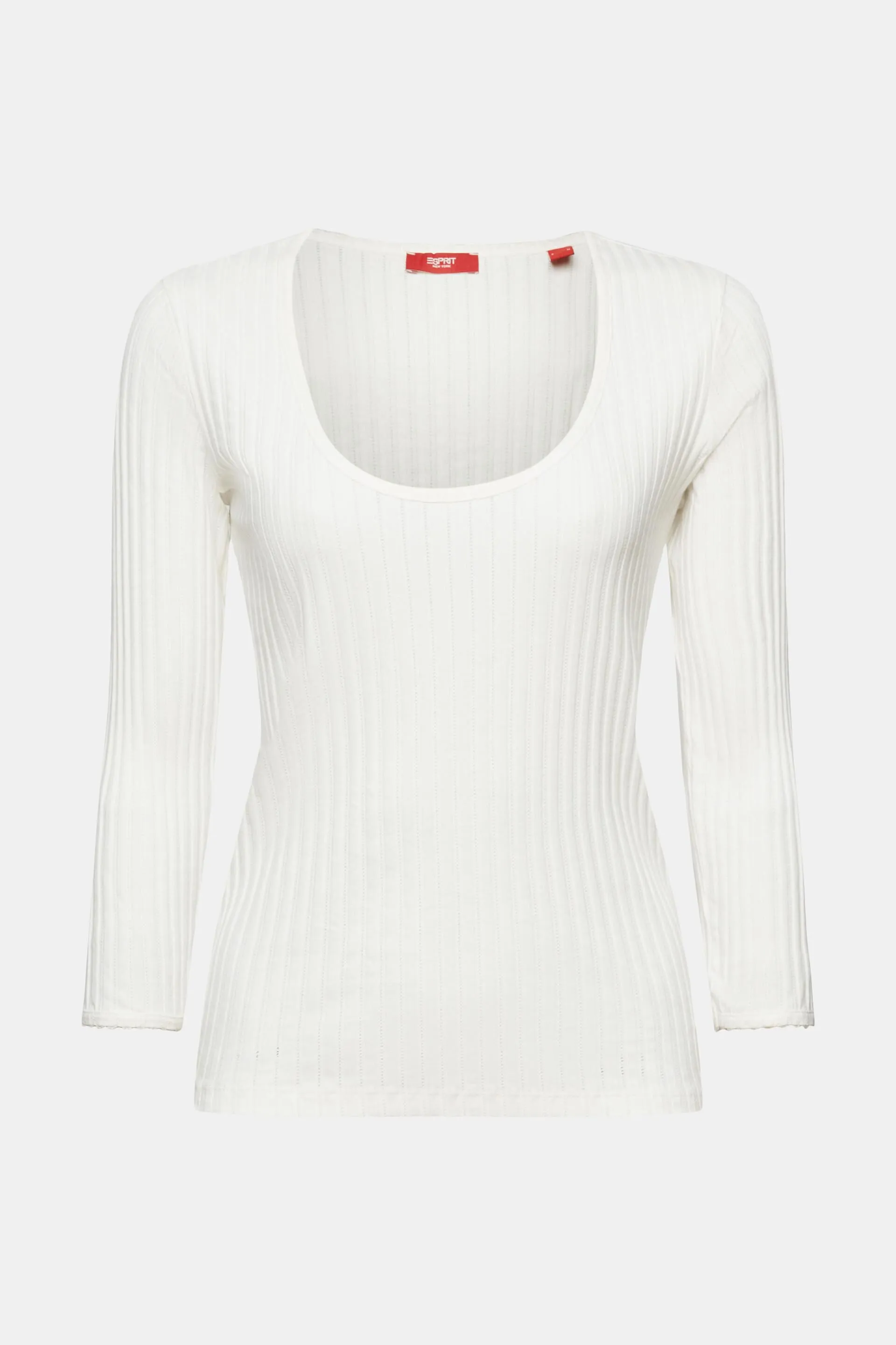 Top con scollo rifinito pointelle