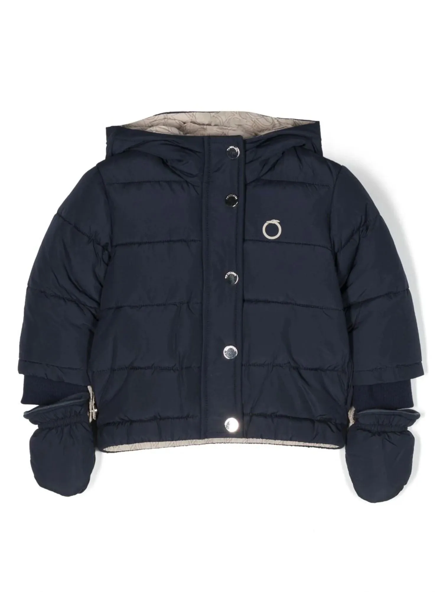 Trussardi piumino da neonato con cappuccio blu