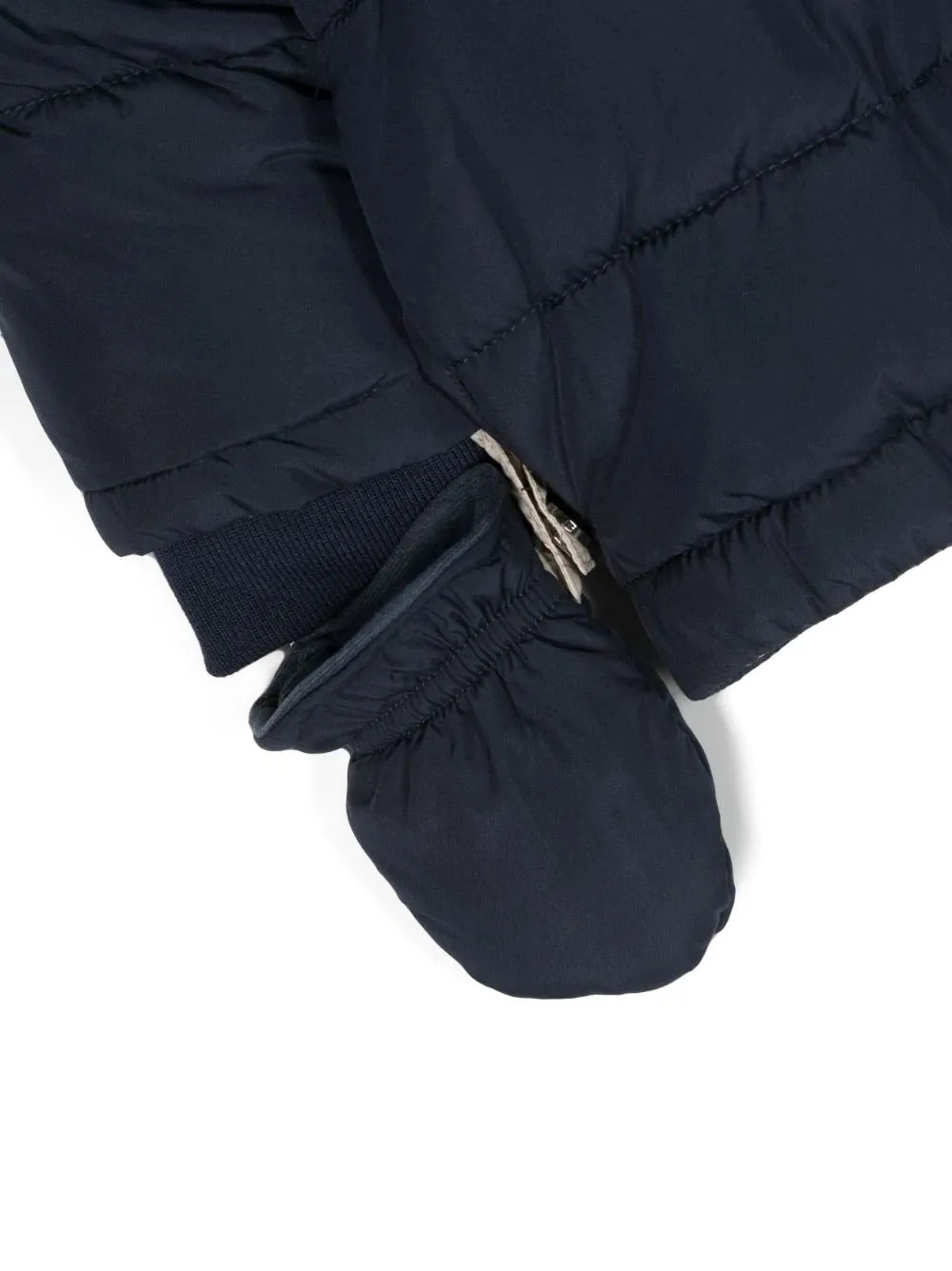 Trussardi piumino da neonato con cappuccio blu