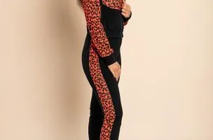 Tuta con stampa leopardata Segovia,rossa