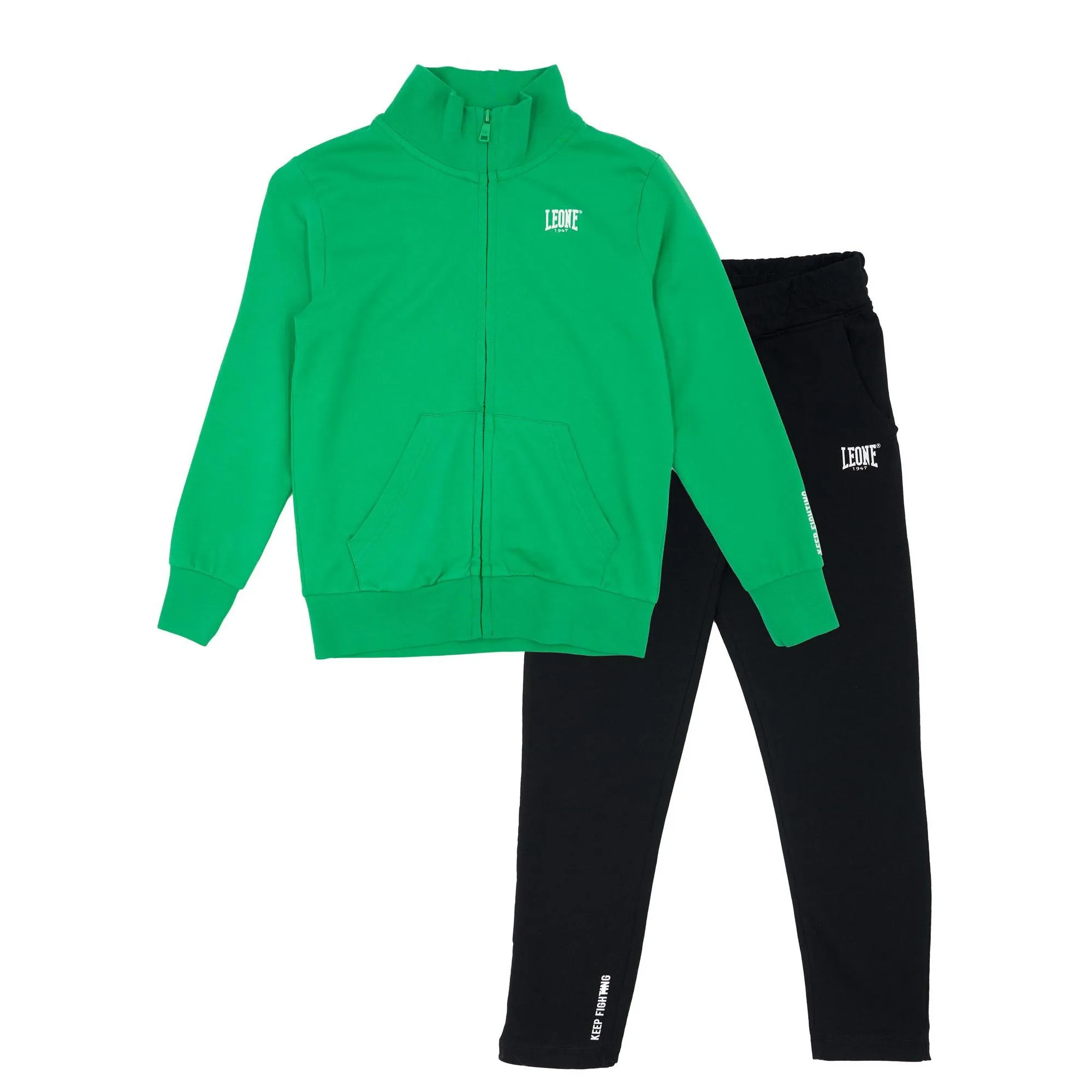Tuta da bambino non felpata con colletto e zip Leone Basic