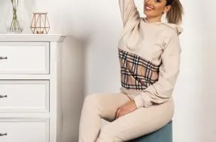 Tuta in cotone a quadri Madelina, beige