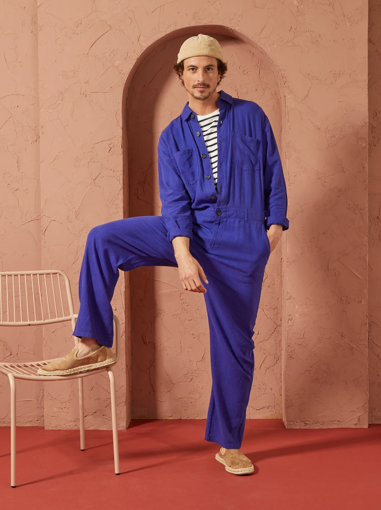 Tuta in misto lino Unisex - BLU