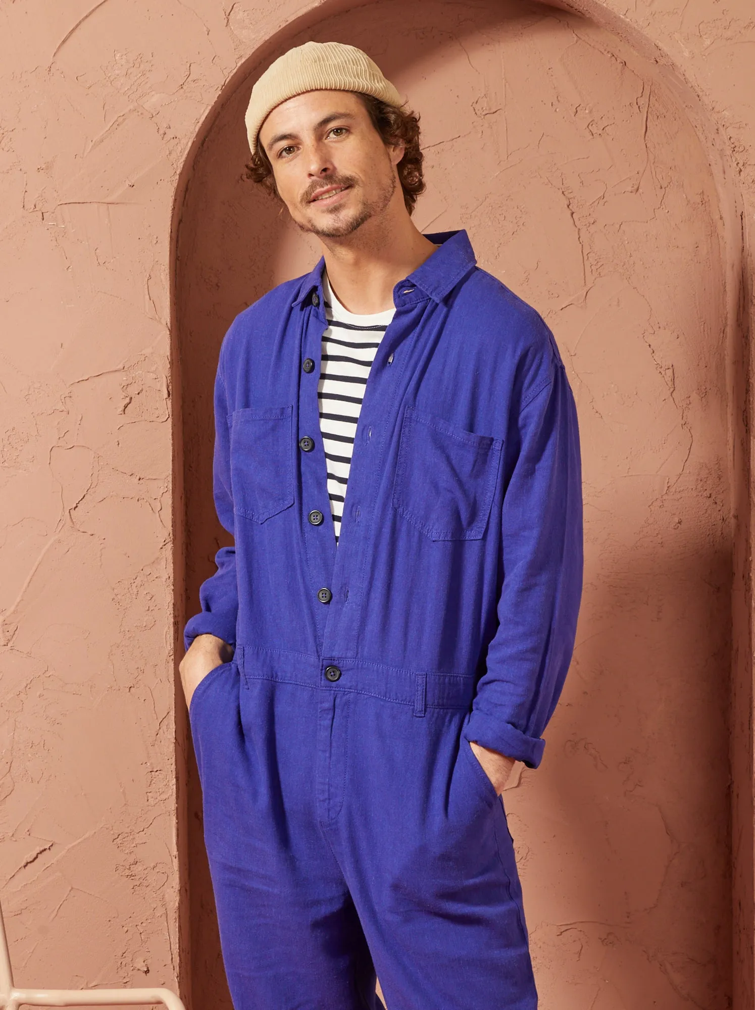 Tuta in misto lino Unisex - BLU
