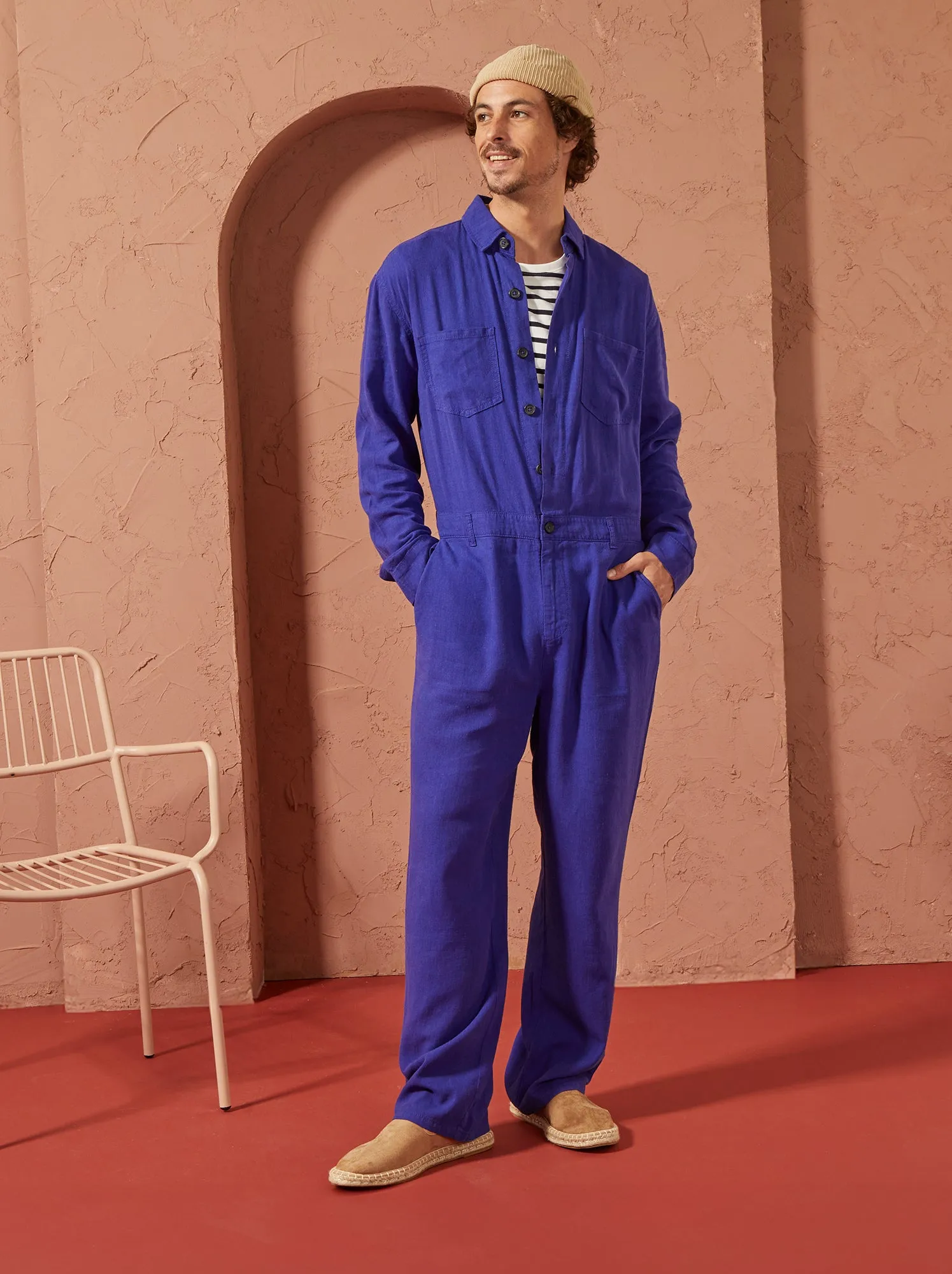 Tuta in misto lino Unisex - BLU