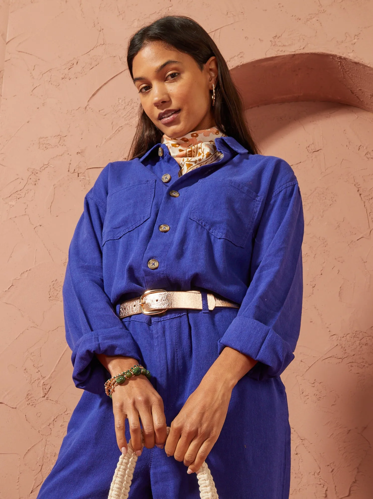 Tuta in misto lino Unisex - BLU