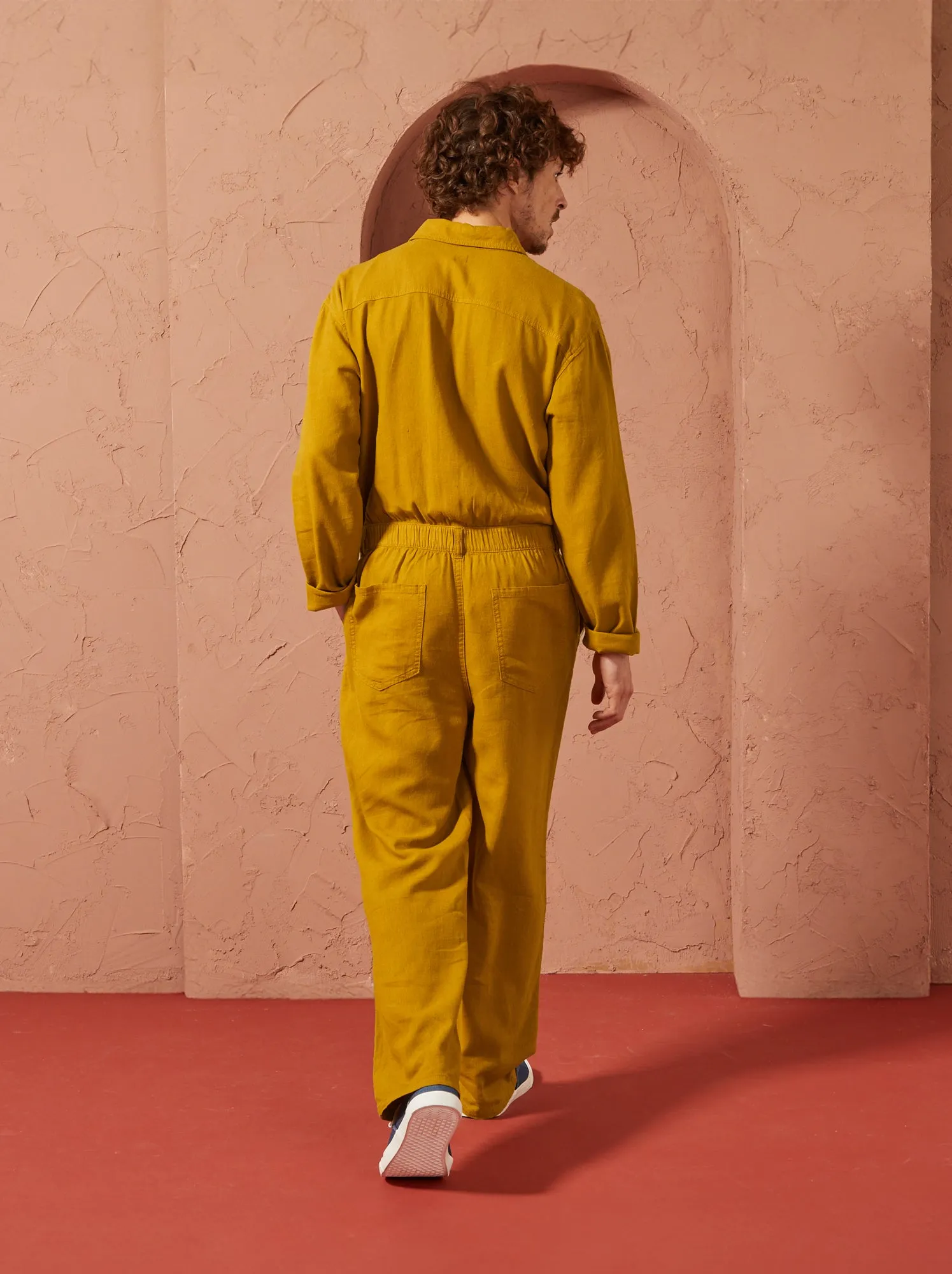 Tuta in misto lino Unisex - GIALLO