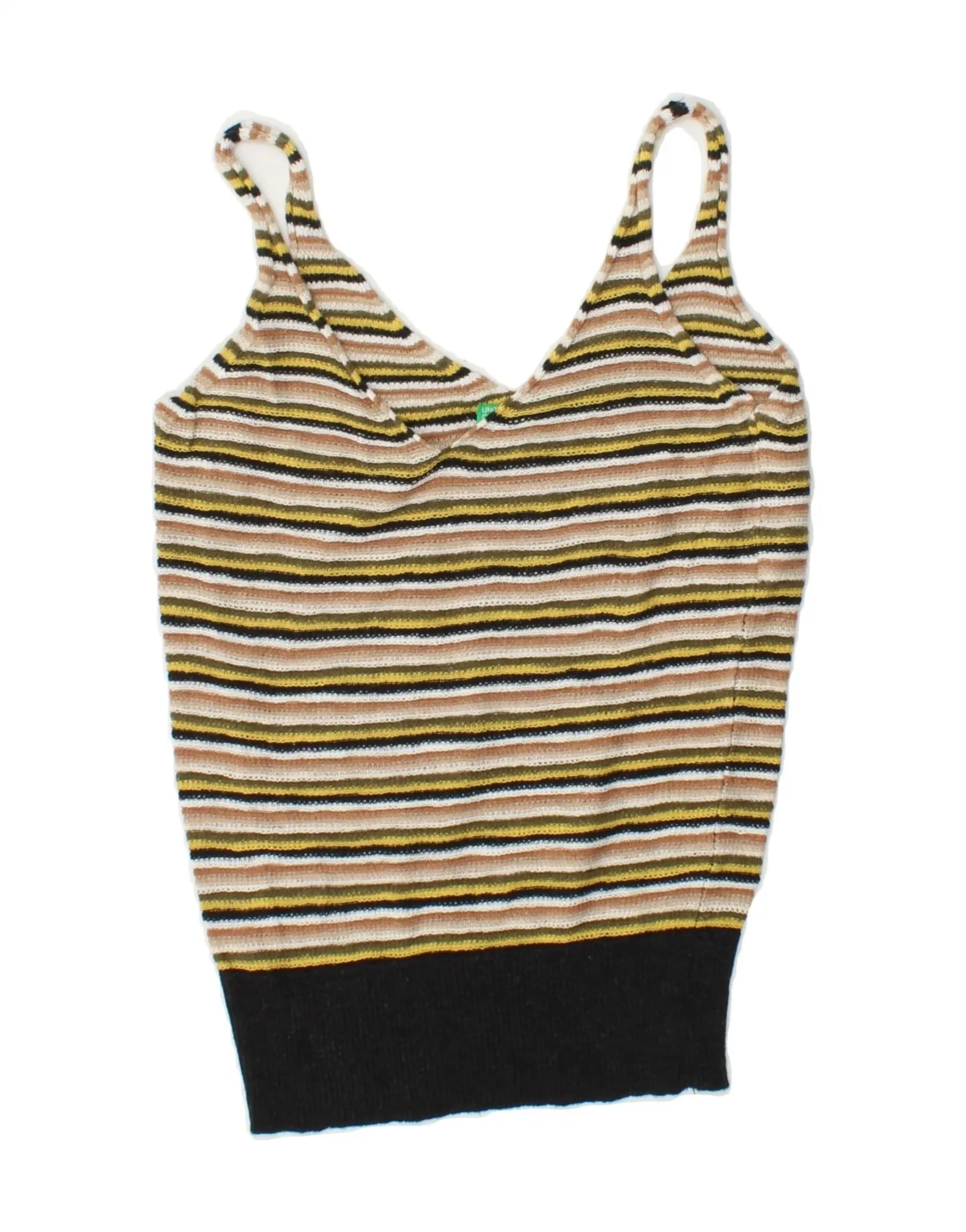 UNITED COLORS OF BENETTON Womens Cami Top UK 6 XS Beige Striped