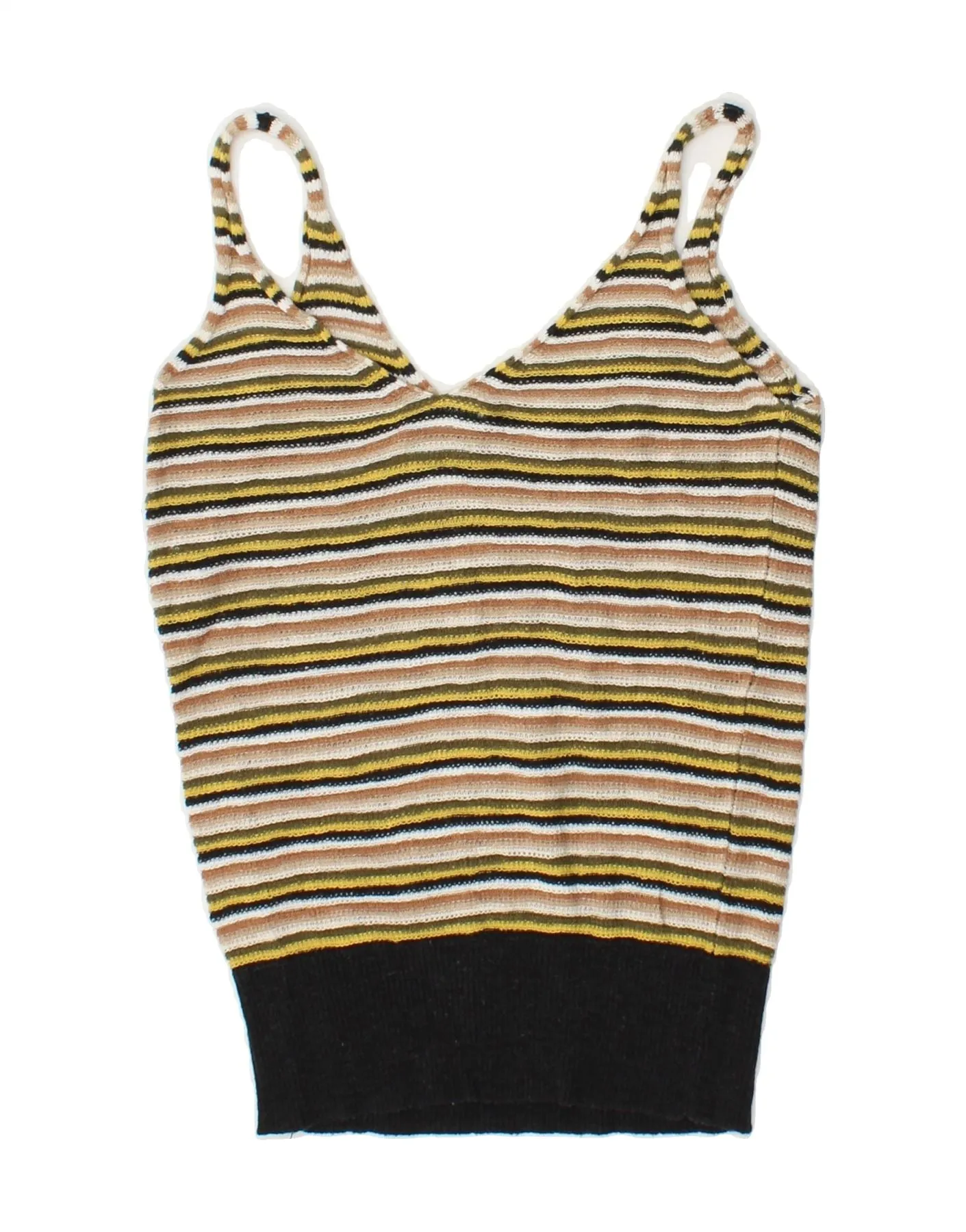 UNITED COLORS OF BENETTON Womens Cami Top UK 6 XS Beige Striped