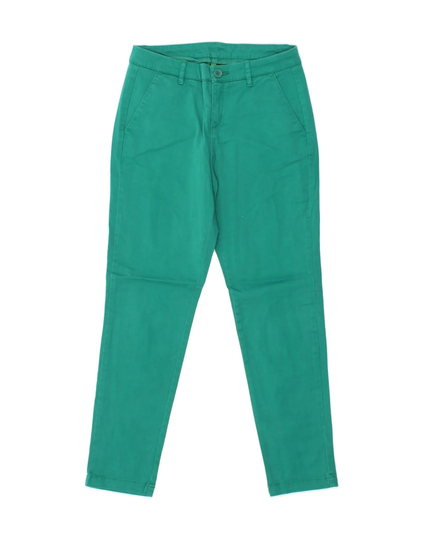 UNITED COLORS OF BENETTON Womens Chino Trousers UK 6 XS W28 L27 Green
