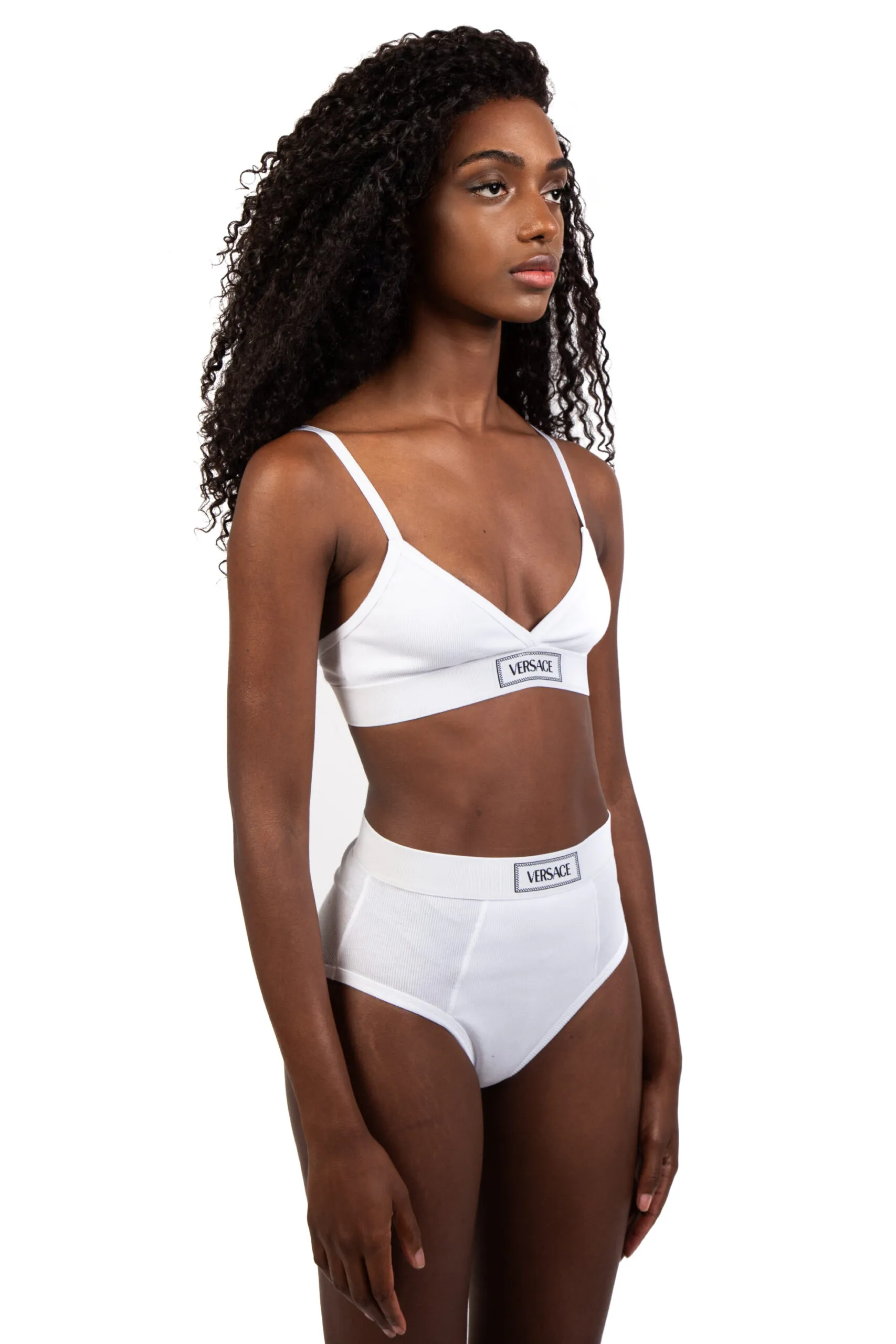 Versace Bralette a coste con logo