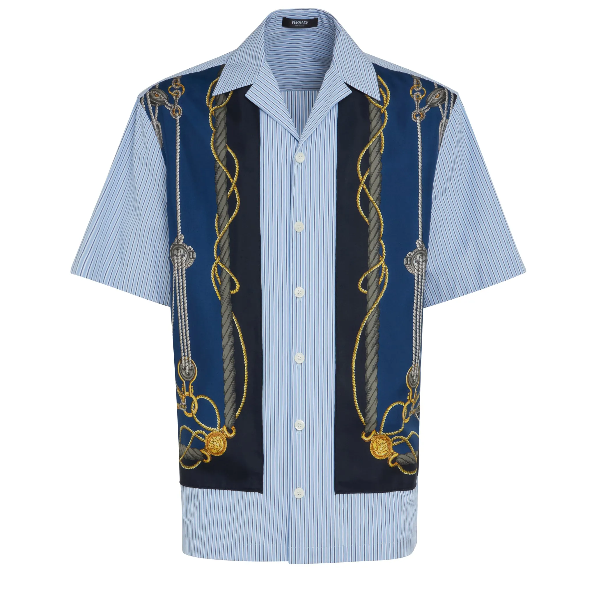 VERSACE  Camicia in cotone azzurra