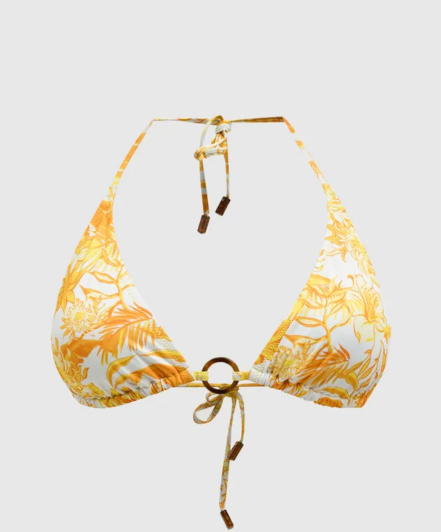 Vilebrequin Corpetto bianco di un costume da bagno con stampa TAHITI FLOWERS LOXAH103