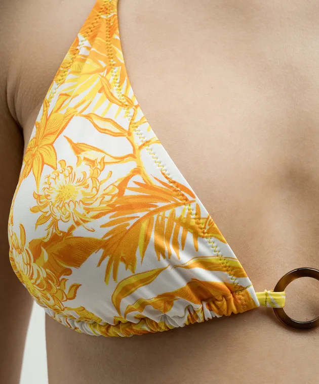 Vilebrequin Corpetto bianco di un costume da bagno con stampa TAHITI FLOWERS LOXAH103