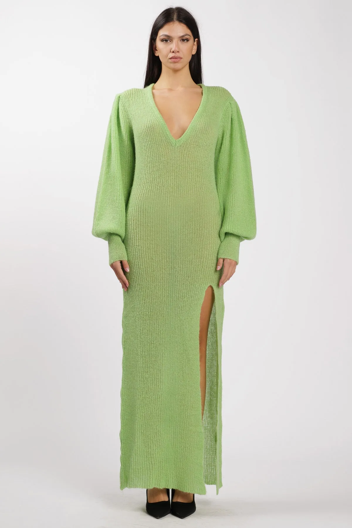 Wool Abito con spacco Mela-