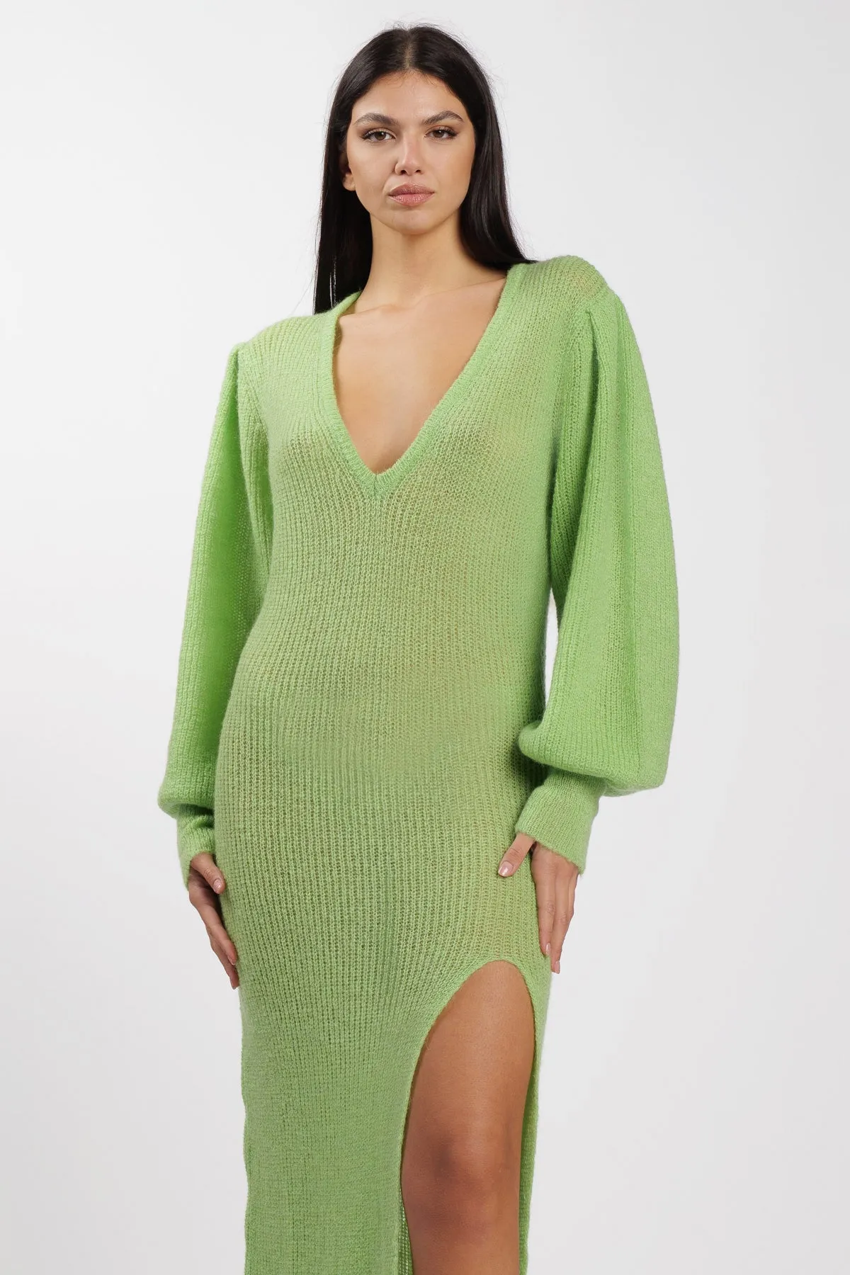 Wool Abito con spacco Mela-